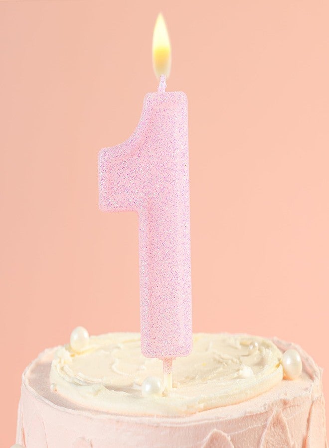 PHD CAKE 2.76 Inch Luxe Pink Glitter 1 Number Birthday Candles, Pink Number Candles, Cake Number Candles, Party Celebration - Image 3